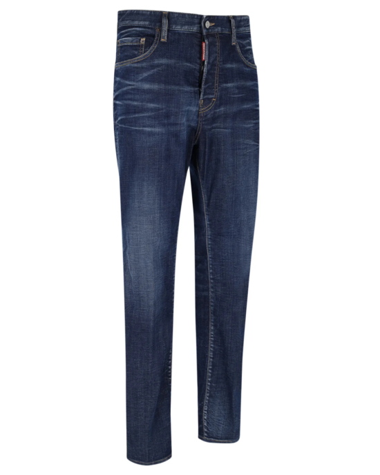 Blugi Dsquared2 Logo Patch – Croială Dreaptă (Straight-Leg)