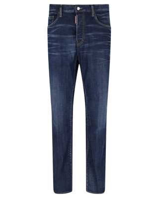 Blugi Dsquared2 Logo Patch – Croială Dreaptă (Straight-Leg)