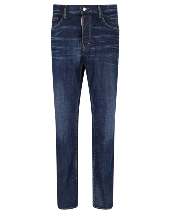 Blugi Dsquared2 Logo Patch – Croială Dreaptă (Straight-Leg)