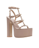 Valentino Garavani Sandale Rockstud din piele cu platformă
