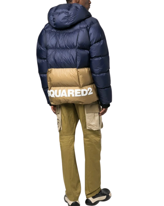 Dsquared2 Jachetă matlasată cu imprimare logo – Blue / Navy