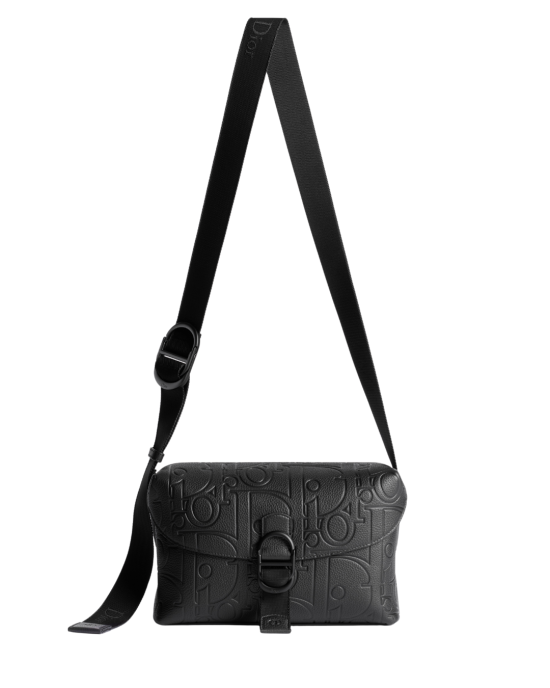 Dior geantă messenger Jett neagră din piele Dior Gravity