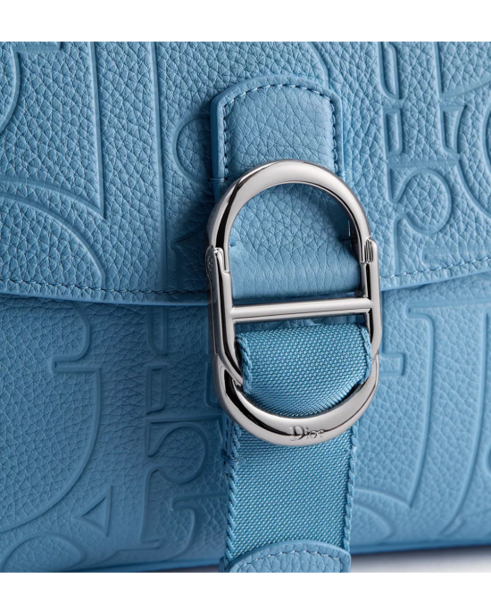 Dior geantă messenger Jett albastră din piele Dior Gravity