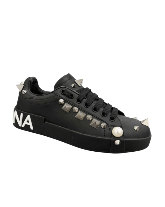 Dolce & Gabbana Portofino Sneakers din piele cu aplicații