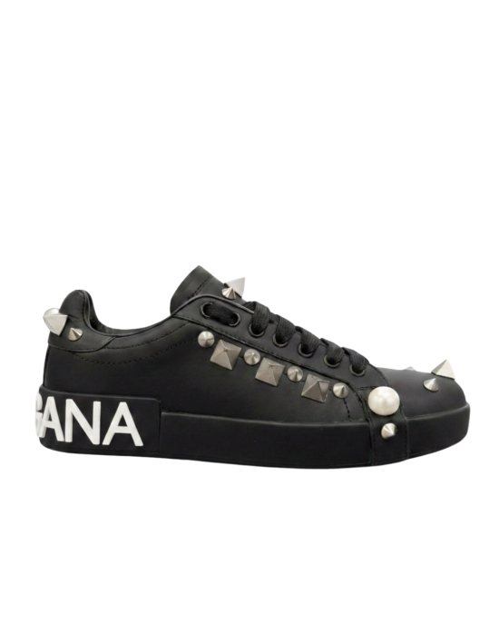 Dolce & Gabbana Portofino Sneakers din piele cu aplicații