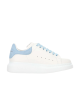 Alexander McQueen Oversized Sneakers din piele albă cu detalii bleu
