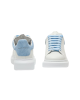 Alexander McQueen Oversized Sneakers din piele albă cu detalii bleu