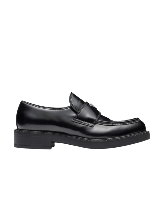 Prada Loafers din piele cu logo triunghiular