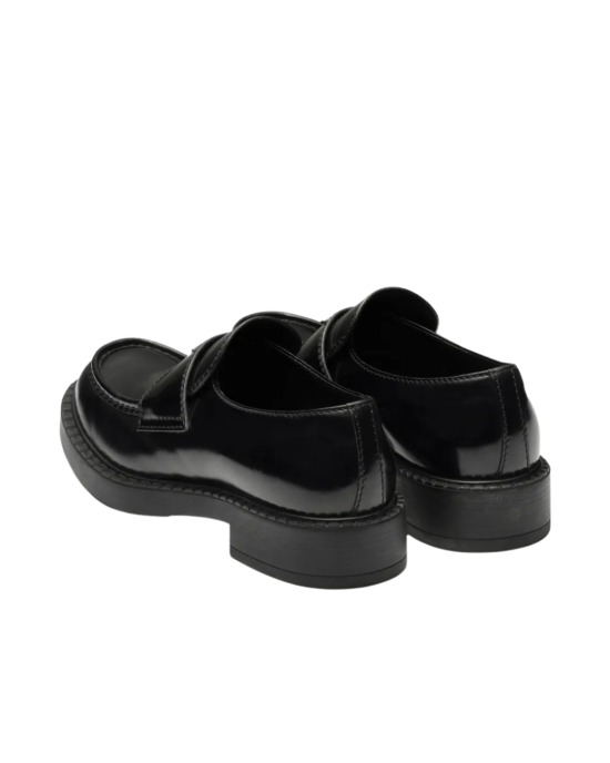 Prada Loafers din piele cu logo triunghiular