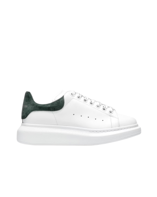 Alexander McQueen Oversized Sneakers din piele albă 