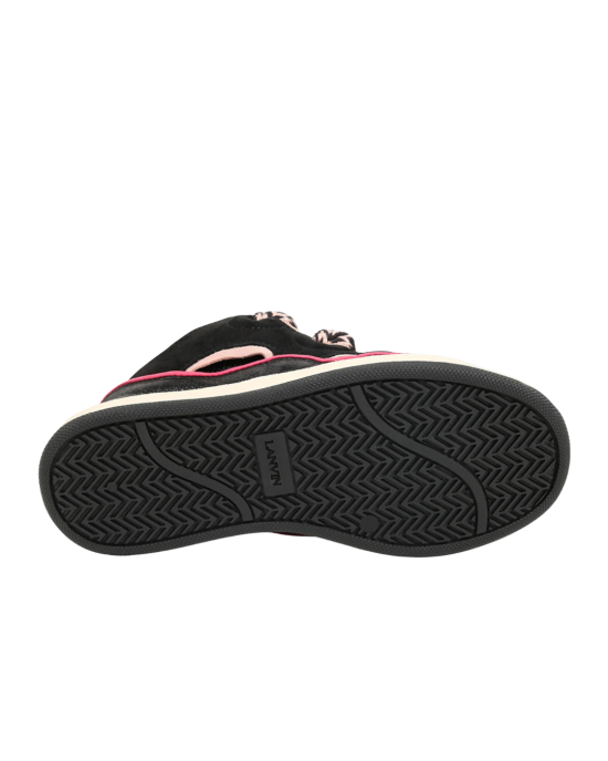 Lanvin sneakers Curb negri și roz din piele întoarsă și mesh