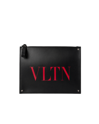 Valentino Garavani pouch VLTN negru din piele