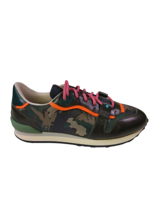 Etro Sneakers din piele multicolor cu imprimeu camuflaj