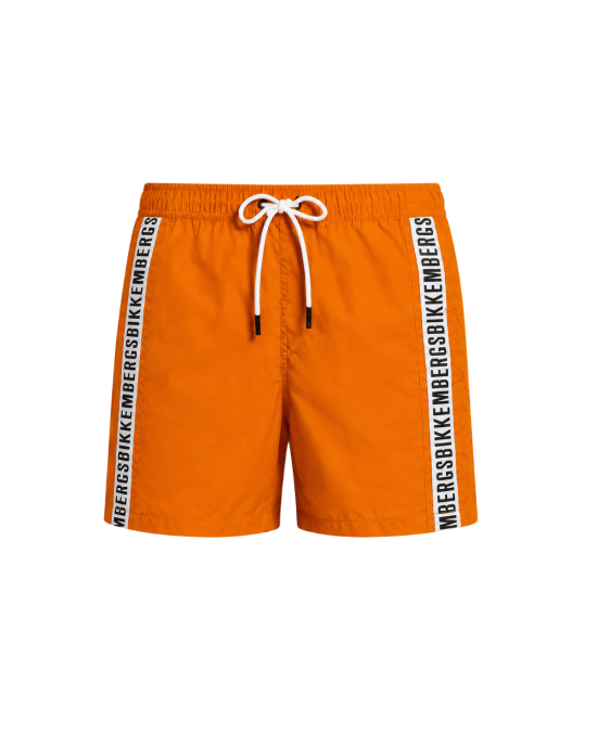 Bikkembergs Orange Logo Tape Swim Shorts