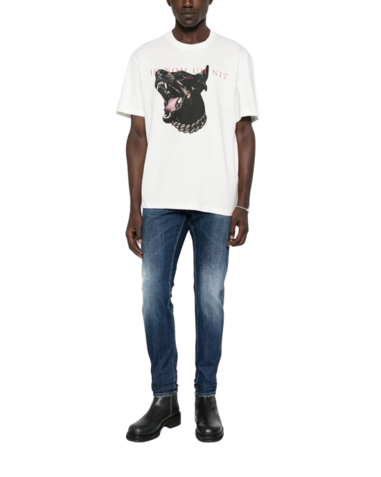 IH Nom Uh Nit Tricou alb cu imprimeu câine