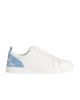Christian Louboutin Louis Junior Sneakers din Piele Albă cu Detalii Denim Bleu