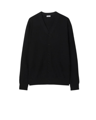 Burberry Cardigan negru din lână cu închidere frontală cu nasturi