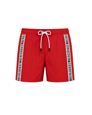 Bikkembergs Red Logo Tape Swim Shorts