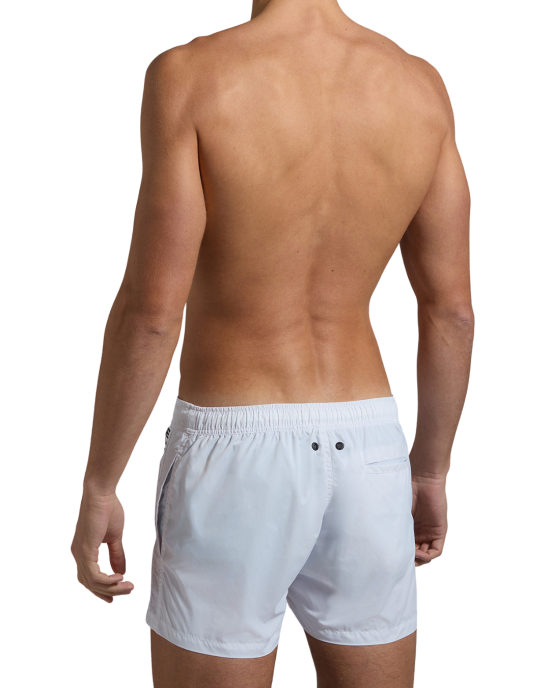 Bikkembergs White Logo Tape Swim Shorts