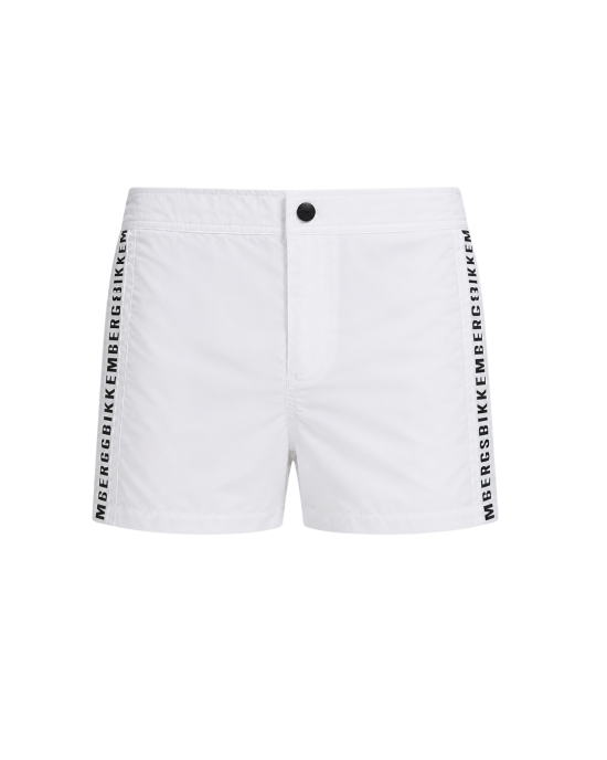 Bikkembergs White Logo Tape Swim Shorts
