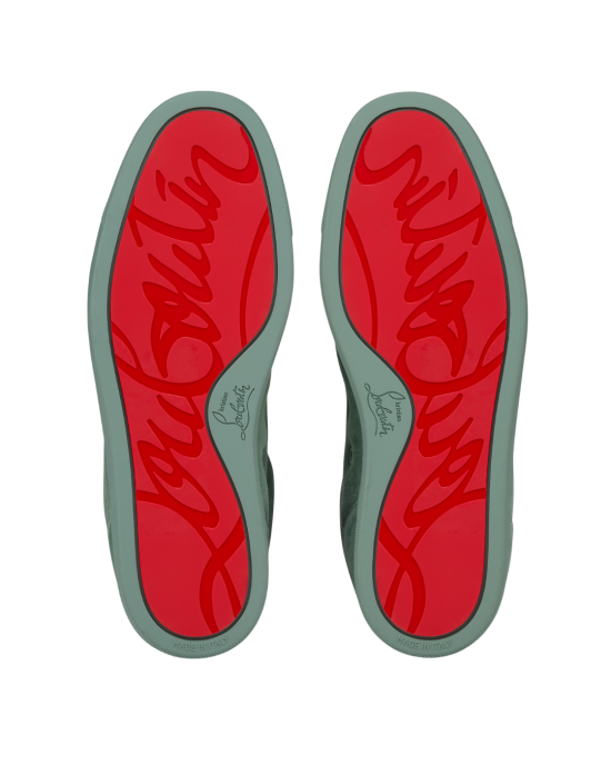 Christian Louboutin Louis Junior Manuka – low-top din veau velours verde Manuka