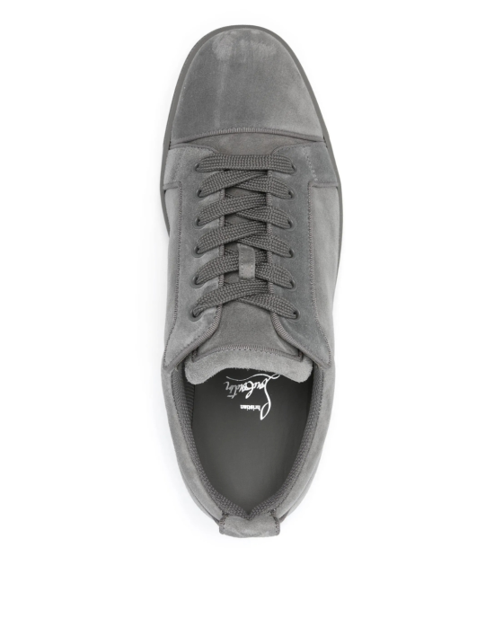 Christian Louboutin Louis Junior Sneakers din Piele Întoarsă Gri