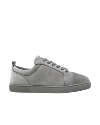 Christian Louboutin Louis Junior Sneakers din Piele Întoarsă Gri