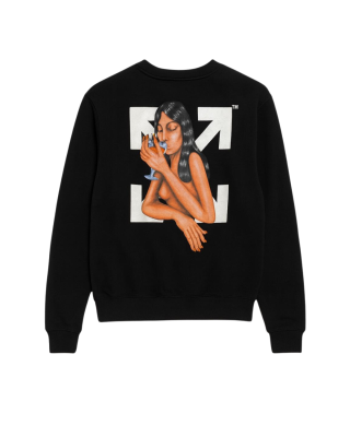 Off-White Sweatshirt cu grafică artistică și săgeți iconice