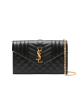 Saint Laurent Envelope Triquilt Small Bag in Black Leather