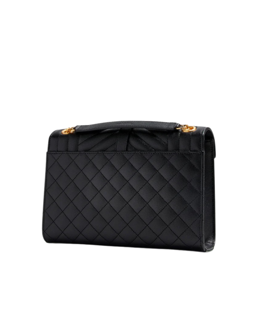 Saint Laurent Envelope Triquilt Small Bag in Black Leather