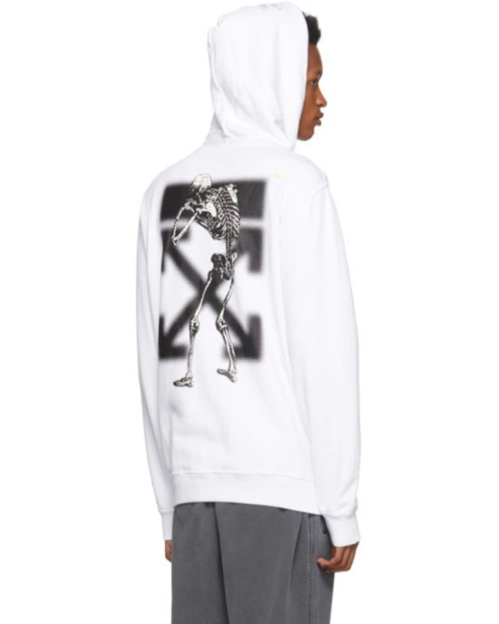 Off-White Hanorac cu glugă și imprimeu Skeleton Arrow pe spate
