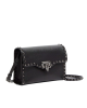 Valentino Garavani Geantă Crossbody Rockstud din piele granulată neagră