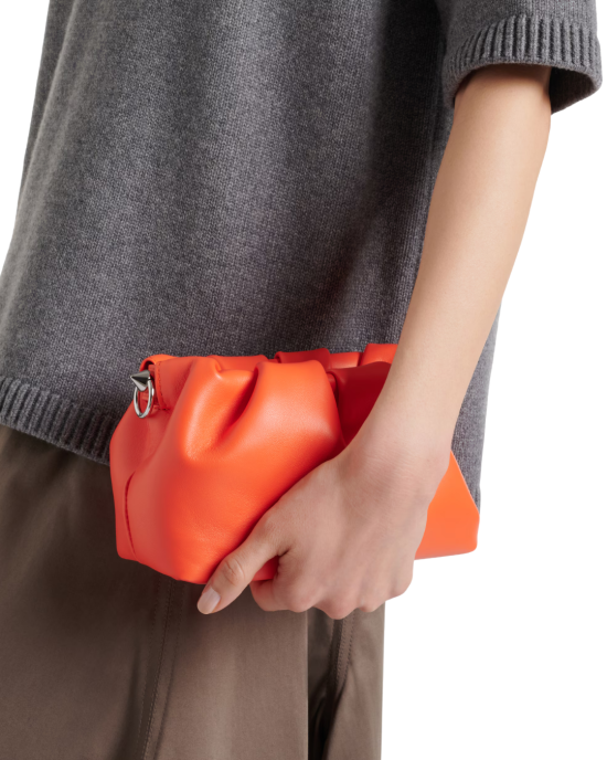 Christian Louboutin Eva Mini Crossbody Bag din piele portocalie