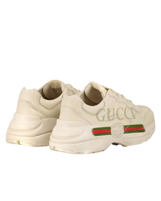Gucci Rhyton Sneakers din Piele Albă cu Logo