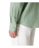 Zegna Cămașă din In cu Guler Tunică Sage Green