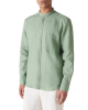 Zegna Cămașă din In cu Guler Tunică Sage Green