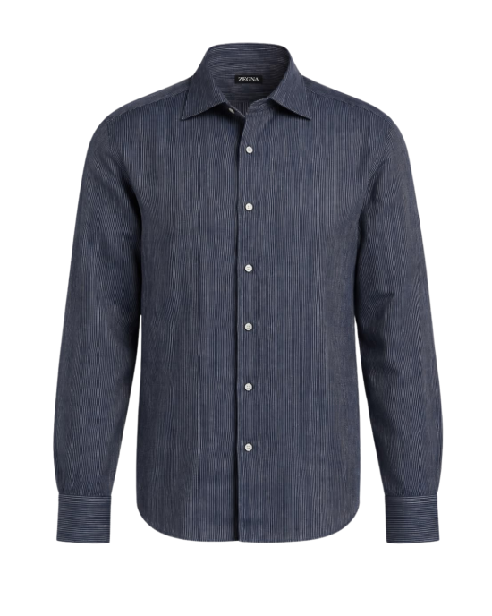 Zegna Cămașă din In Bleumarin