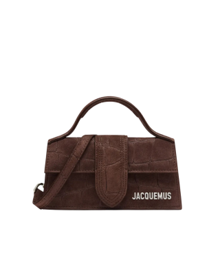Jacquemus Le Grand Bambino geantă maro cu efect crocodile