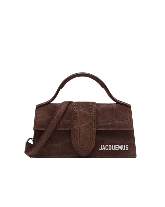 Jacquemus Le Grand Bambino geantă maro cu efect crocodile