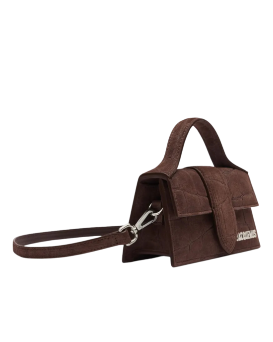 Jacquemus Le Grand Bambino geantă maro cu efect crocodile