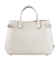 Burberry Medium Banner Tote Bag din piele granulată White / House Check