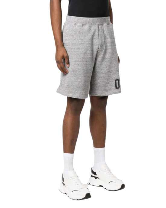 Dsquared2 Pantaloni scurți gri cu logo imprimat