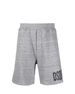 Dsquared2 Pantaloni scurți gri cu logo imprimat