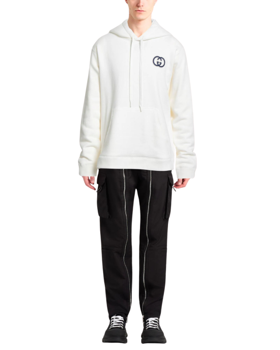 Gucci hanorac alb cu logo Interlocking G