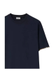 Burberry tricou bleumarin cu detalii Check la mâneci