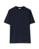 Burberry tricou bleumarin cu detalii Check la mâneci