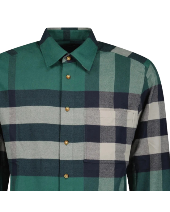 Burberry Cămașă în Carouri Claverdon Verde Închis