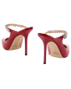 Jimmy Choo Bing 100 Pantofi Mule Ruby Red din Piele Lăcuită cu Cristale
