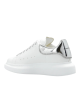 Alexander McQueen Oversized Metallic-Panel Leather Sneakers