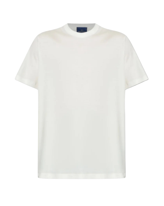 Paul & Shark tricou alb cu guler rotund din bumbac și lyocell